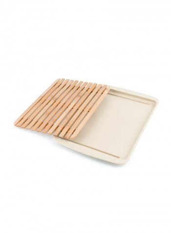 Cutting Board With Fiber Tray Beige