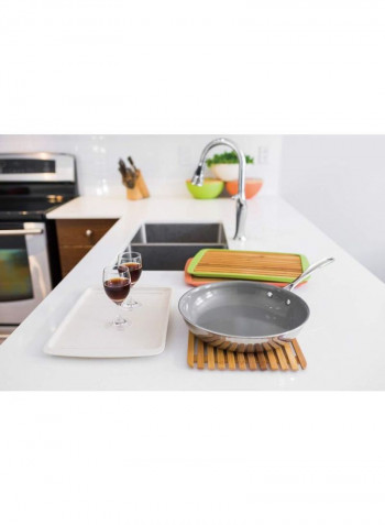 Cutting Board With Fiber Tray Beige