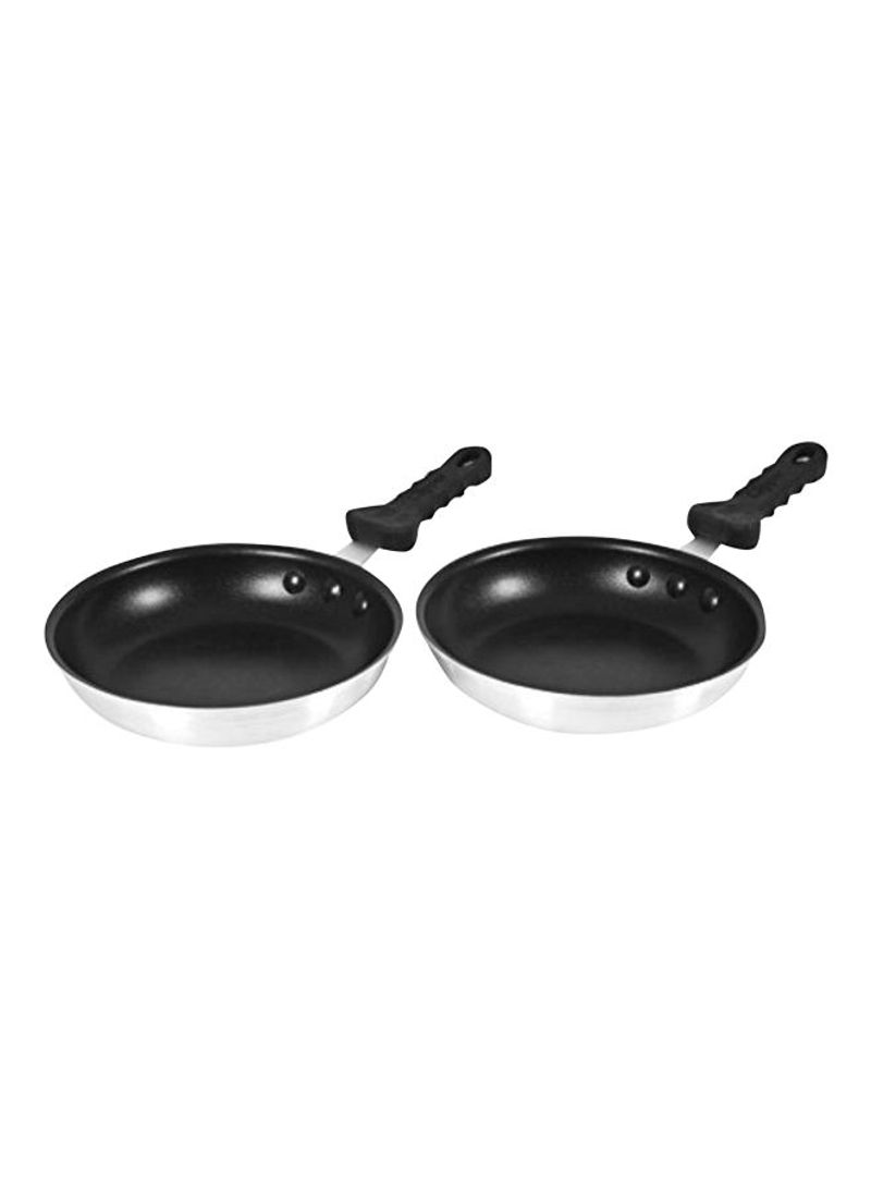 Pack Of 2 Non-Stick Frying Pan Black/Silver 8inch