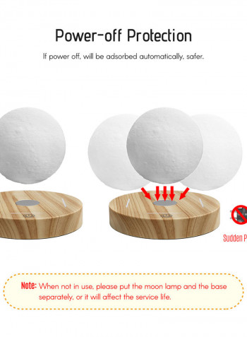 3D Floating LED Moon Light White 13.6 x 13.6 x 2.3centimeter