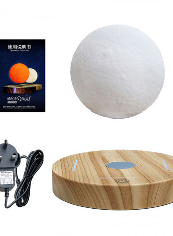 3D Floating LED Moon Light White 13.6 x 13.6 x 2.3centimeter