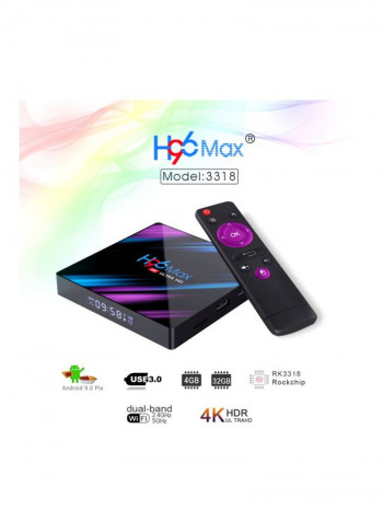 H96 Max Smart 4K Android TV Box With Remote Control LU-V6139UK Black