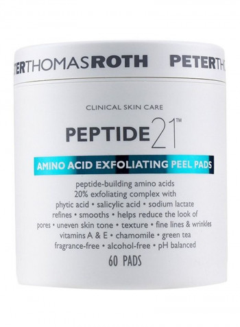 60-Piece Peptide 21 Amino Acid Exfoliating Peel Pad