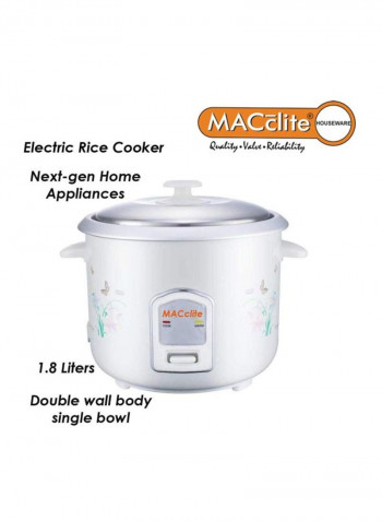 Electric Rice Cooker 180W 2 l 180 W White/Silver/Clear