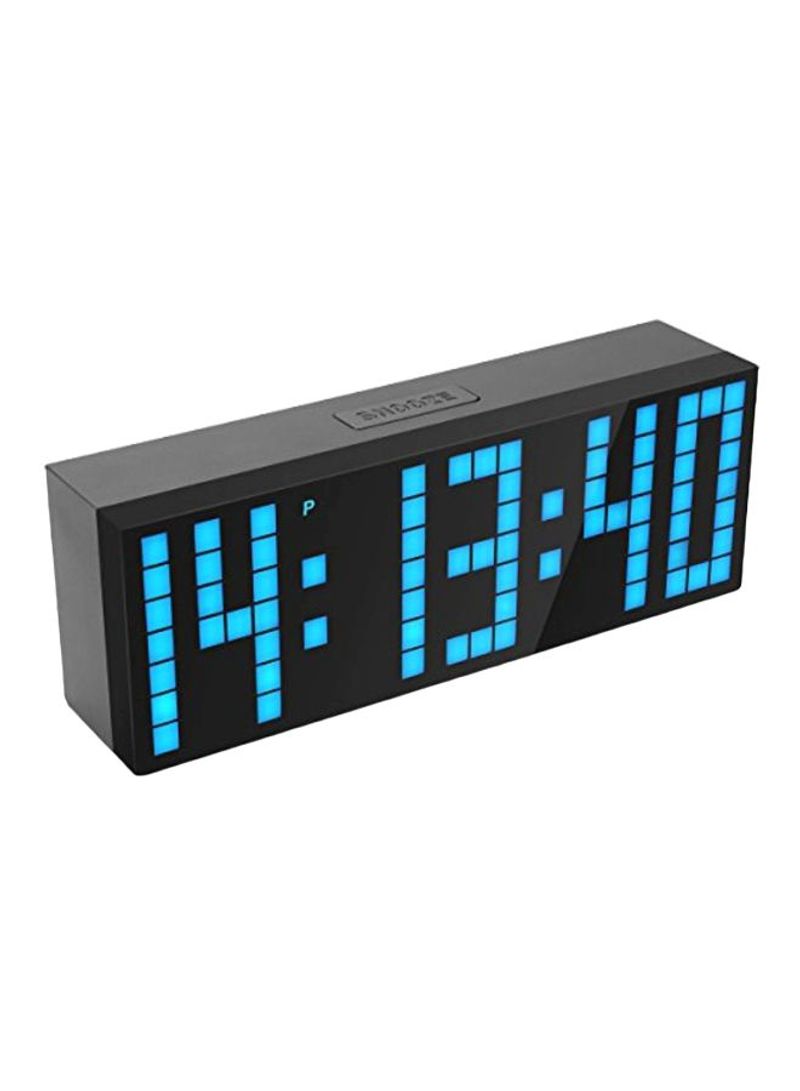Number Jumbo LED Snooze Table Clock Black 9.5x3.35x2.2inch