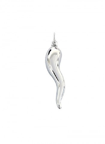 925 Sterling Silver Italian Horn Pendant Necklace