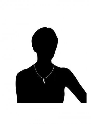 925 Sterling Silver Italian Horn Pendant Necklace