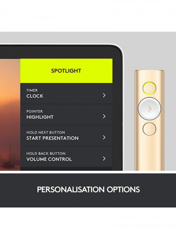 Spotlight Wireless Presentation Remote Gold