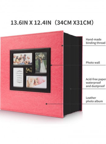 1000 Pockets Leather Photo Album Pink