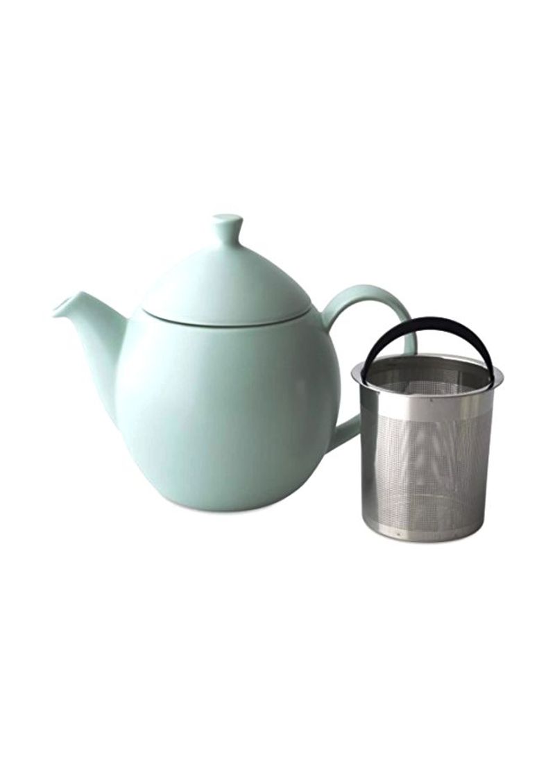 Dew Teapot With Basket Infuser Minty Aqua