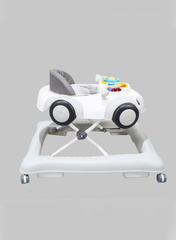 Lil’ Go Kart Baby Walker, Car Themed With Musical Activity Center 6M-36M, Silver
