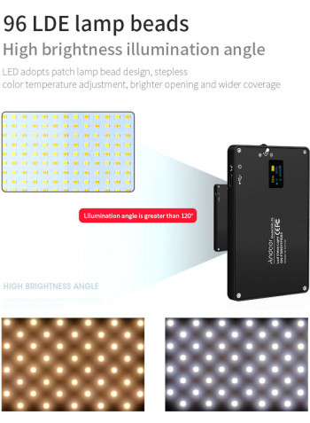 MFL-05 Mini 96 LED Video Light Lamp 3500K-5700K Dimmable Black