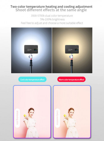 MFL-05 Mini 96 LED Video Light Lamp 3500K-5700K Dimmable Black