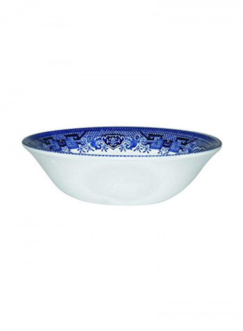 6-Piece Oatmeal Bowl White/Blue 6inch