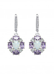 925 Sterling Silver Opal Amethyst And Topaz Studded Leverback Earrings reviews 925 Sterling Silver Opal Amethyst And Topaz Studded Leverback Earrings