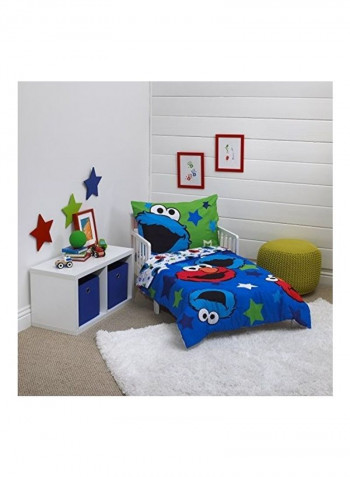 4-Piece Elmo Cookie Printed Toddler Bed Set