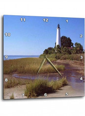 Coastal Lighthouse Printed Analog Wall Clock Multicolour 10x10x0.1inch