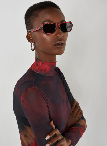 Full Rim Injected Modified Rectangle Sunglasses - Lens Size: 54 mm