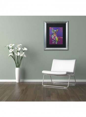Drummer Silver Framed Wall Art Multicolour 11 x 14inch