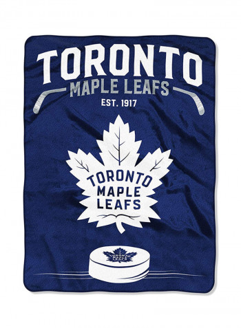 NHL Toronto Maple Leaf Plush Throw Blanket Polyester Blue/White 60 x 80inch