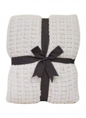 Yarn Knitted Throw Couch Polyester White 50x60inch