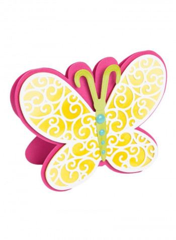 Butterfly Die Fold Yellow/White/Pink