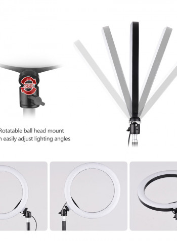 10 Inch LED Video Ring Light Photography Lamp Black/White