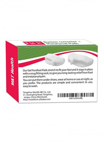 2-In-1 Bunion Corrector And Metatarsal Pads