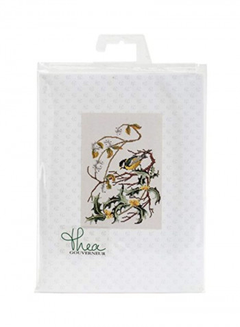 Great Tit on Aida Counted Cross Stitch Kit White/Yellow/Green
