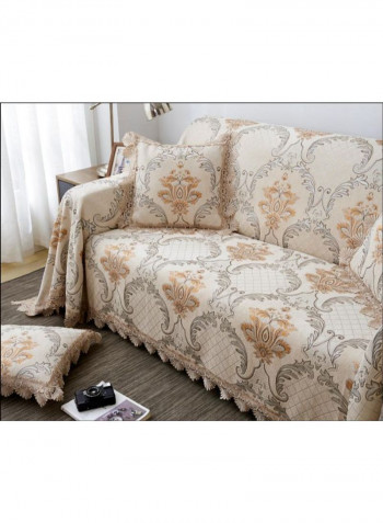Anti-Dust Flower Printed Sofa Slipcover Beige/Grey/Brown