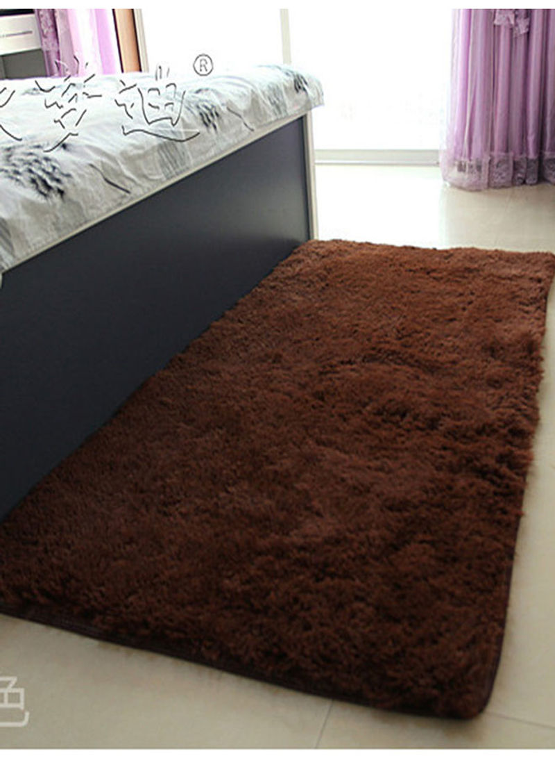 Living Room Floor Comfy Rug Brown 80x120centimeter
