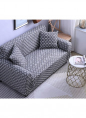 3D Knitting Flowers Pattern Sofa Slipcover Grey/White 90x140centimeter