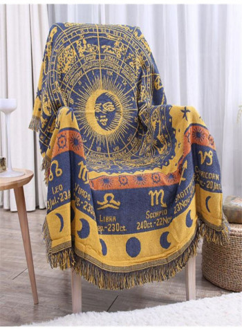 Constellation Pattern Double Sided Crocheting Sofa Slipcover Blue/Yellow/Orange
