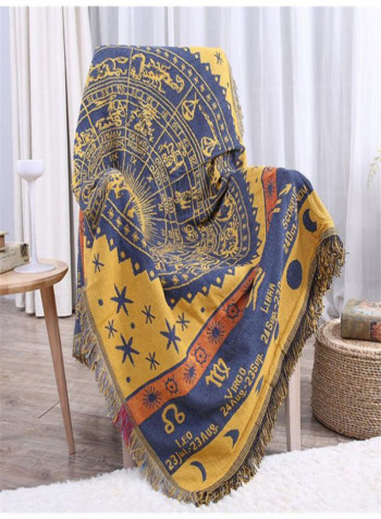 Constellation Pattern Double Sided Crocheting Sofa Slipcover Blue/Yellow/Orange