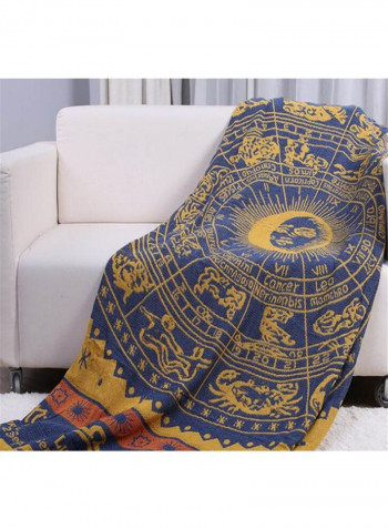 Constellation Pattern Double Sided Crocheting Sofa Slipcover Blue/Yellow/Orange
