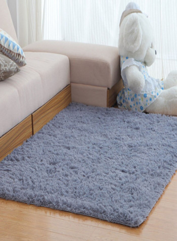 Fluffy Design Anti-Skid Living Room Mat Dark Grey 80 x 120centimeter