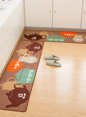 1-Piece Modern Simple Cartoon Pattern Water Absorbent Anti-slip Floor Mat Multicolour 50x120cm
