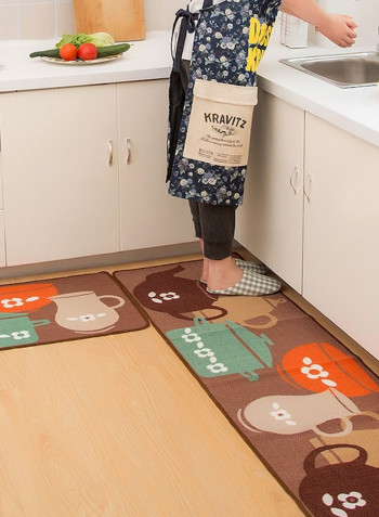 1-Piece Modern Simple Cartoon Pattern Water Absorbent Anti-slip Floor Mat Multicolour 50x120cm