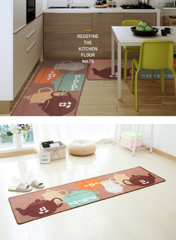 1-Piece Modern Simple Cartoon Pattern Water Absorbent Anti-slip Floor Mat Multicolour 50x120cm