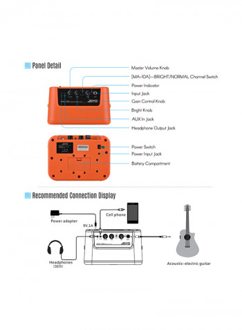 Acoustic Guitar Amplifier With Power Adapter