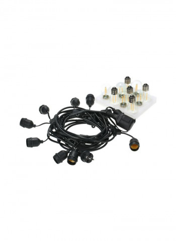 10-Piece LED Filament Lamp Socket Holder With 2 Spare Bulb Black