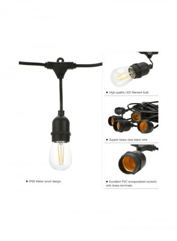 10-Piece LED Filament Lamp Socket Holder With 2 Spare Bulb Black