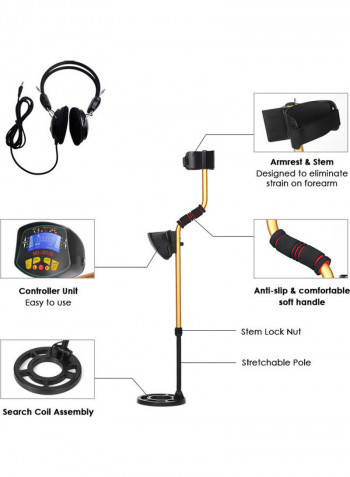 High Sensitivity High Performance Metal Detector MD3010II+ Earphone Gold Gold 56.00X16.00X19.00cm