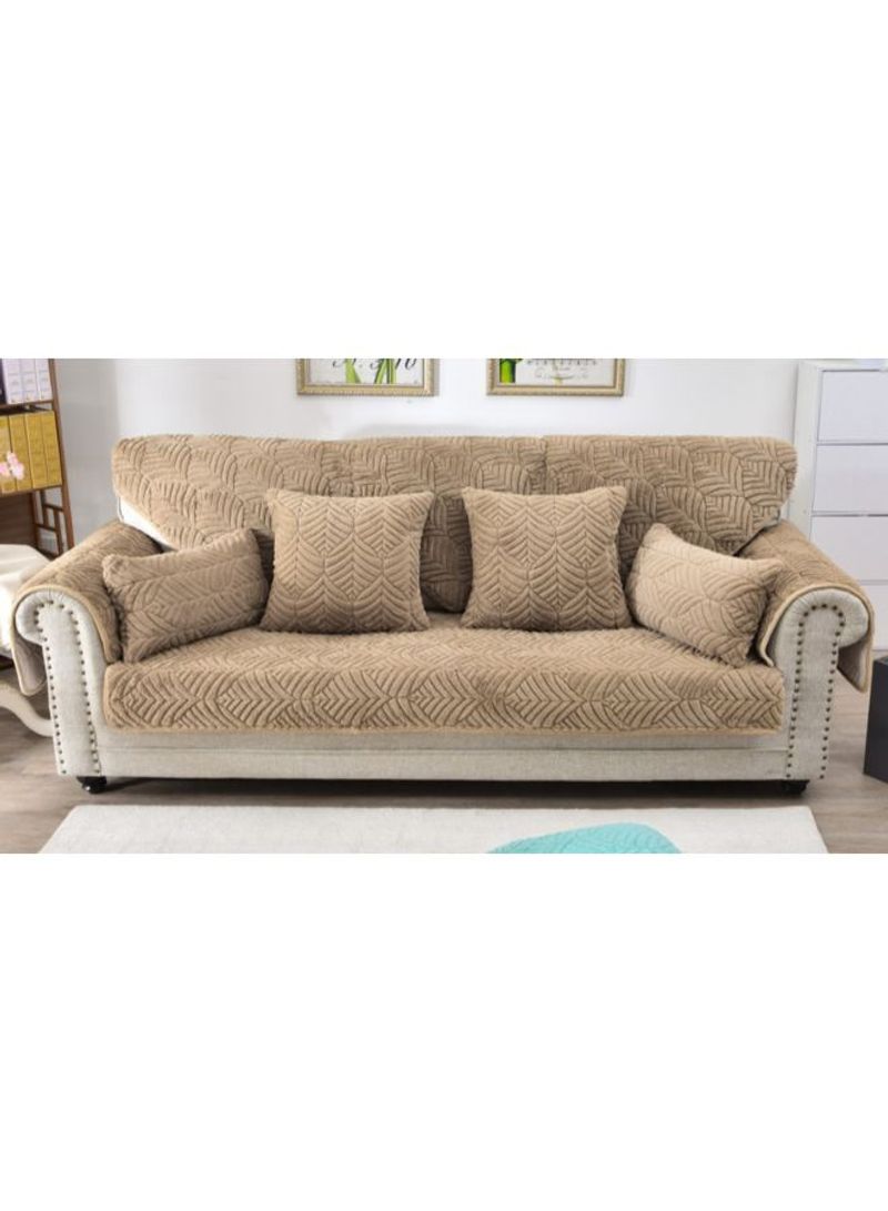 Elegant Style Sofa Slipcover With Cushion Cover Coffee