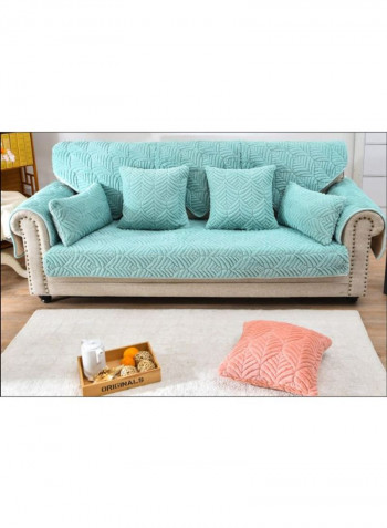 Elegant Plaid Pattern Sofa Slipcover Blue
