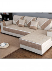 Modern Patchwork Sofa Slipcover Brown/Beige reviews Modern Patchwork Sofa Slipcover Brown/Beige
