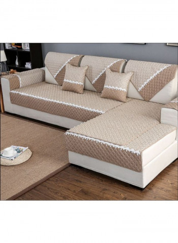 Modern Patchwork Sofa Slipcover Brown/Beige