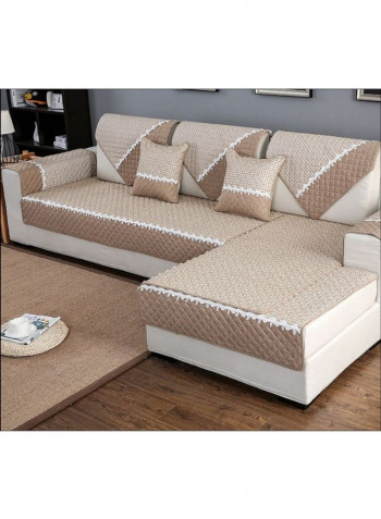 Modern Patchwork Sofa Slipcover Brown/Beige