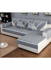 Modern Patchwork Sofa Slipcover Grey/White reviews Modern Patchwork Sofa Slipcover Grey/White