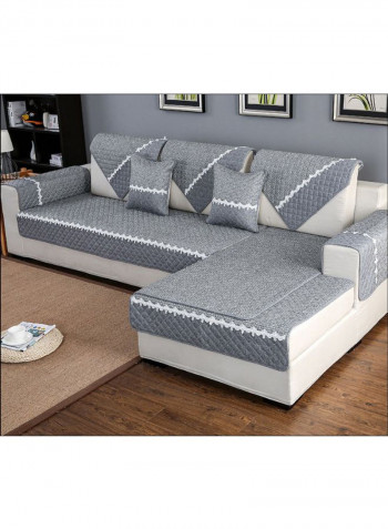 Modern Patchwork Sofa Slipcover Grey/White